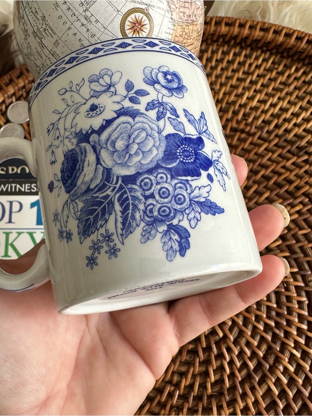 Spode “Blue Roses” Blue Collection Coffee Tea Mug - Picture 4 of 7